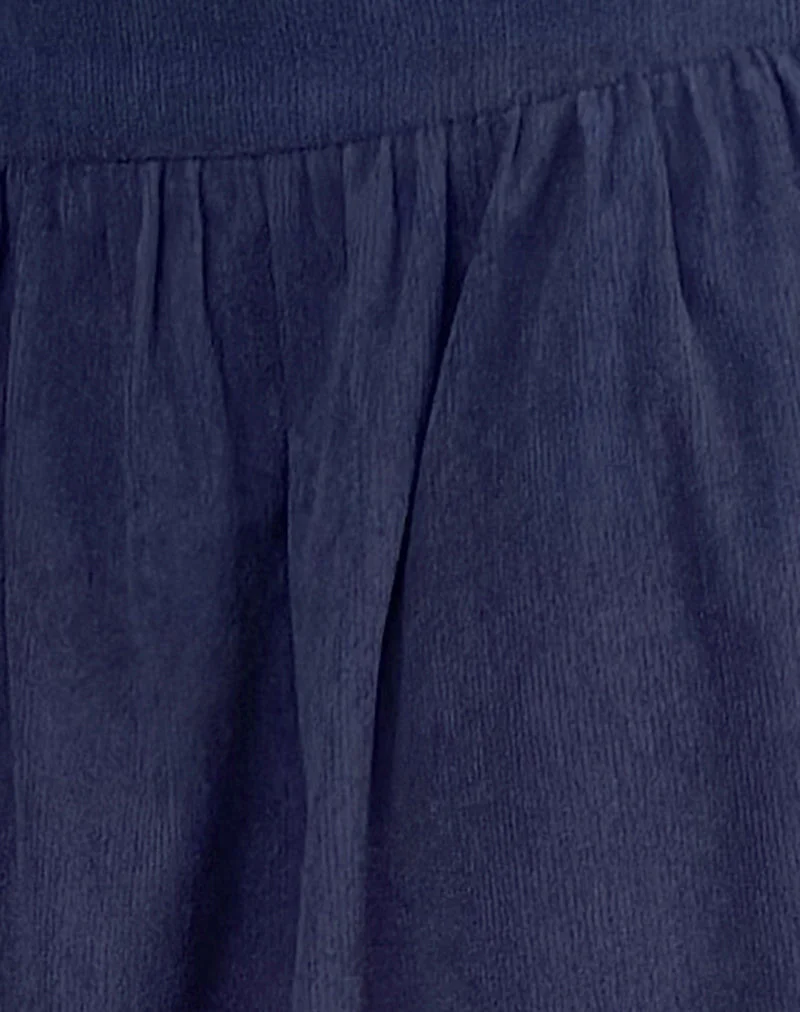 Kiranila Midi Skirt in Baby Cord Ink Blue - Image 6
