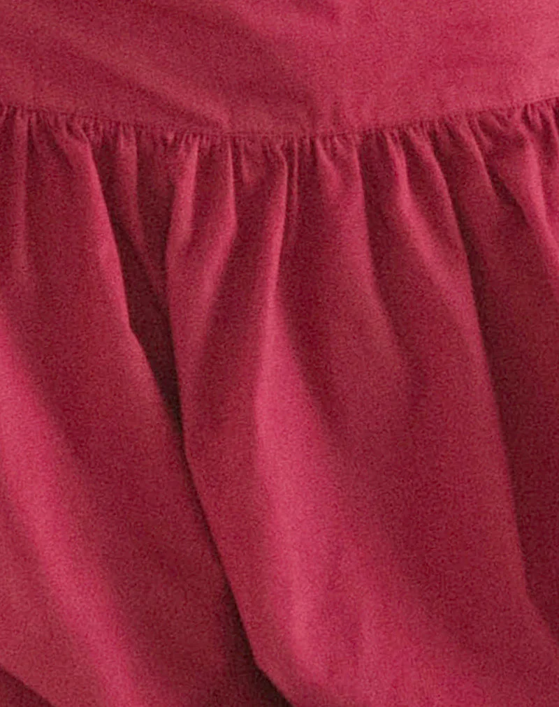 Kiyowo Puffball Mini Skirt in Adrenaline Red - Image 6