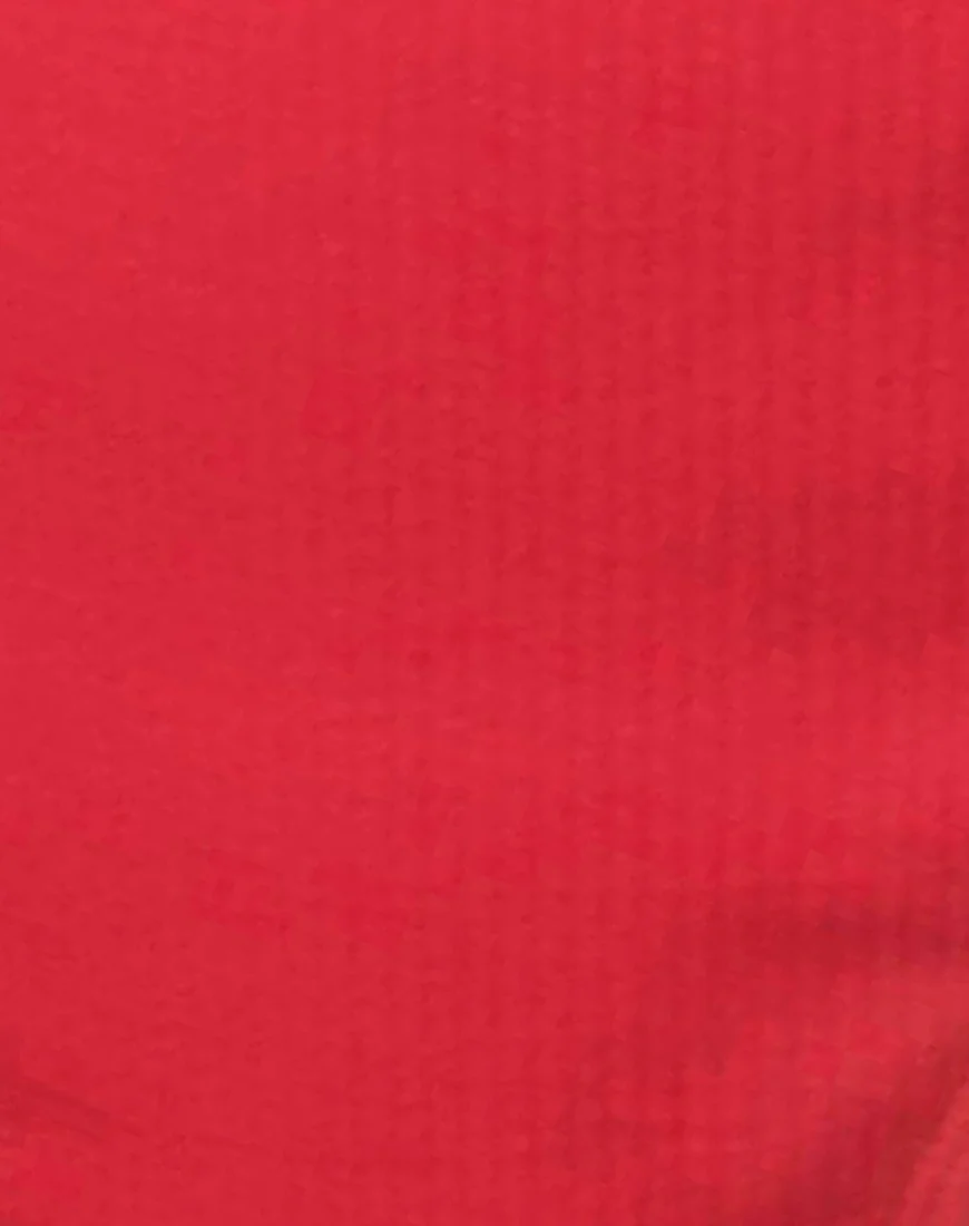 Knot Bandeau Bikini Top in Baewatch Red - Image 4