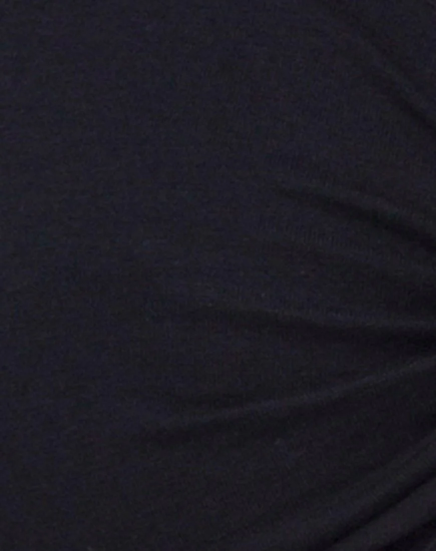 Knotie Longsleeve Crop Top in Black - Image 5