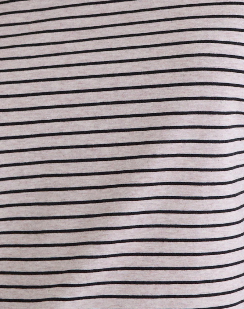 Kumiko Long Sleeve Top in Jersey Grey and Black - Image 6