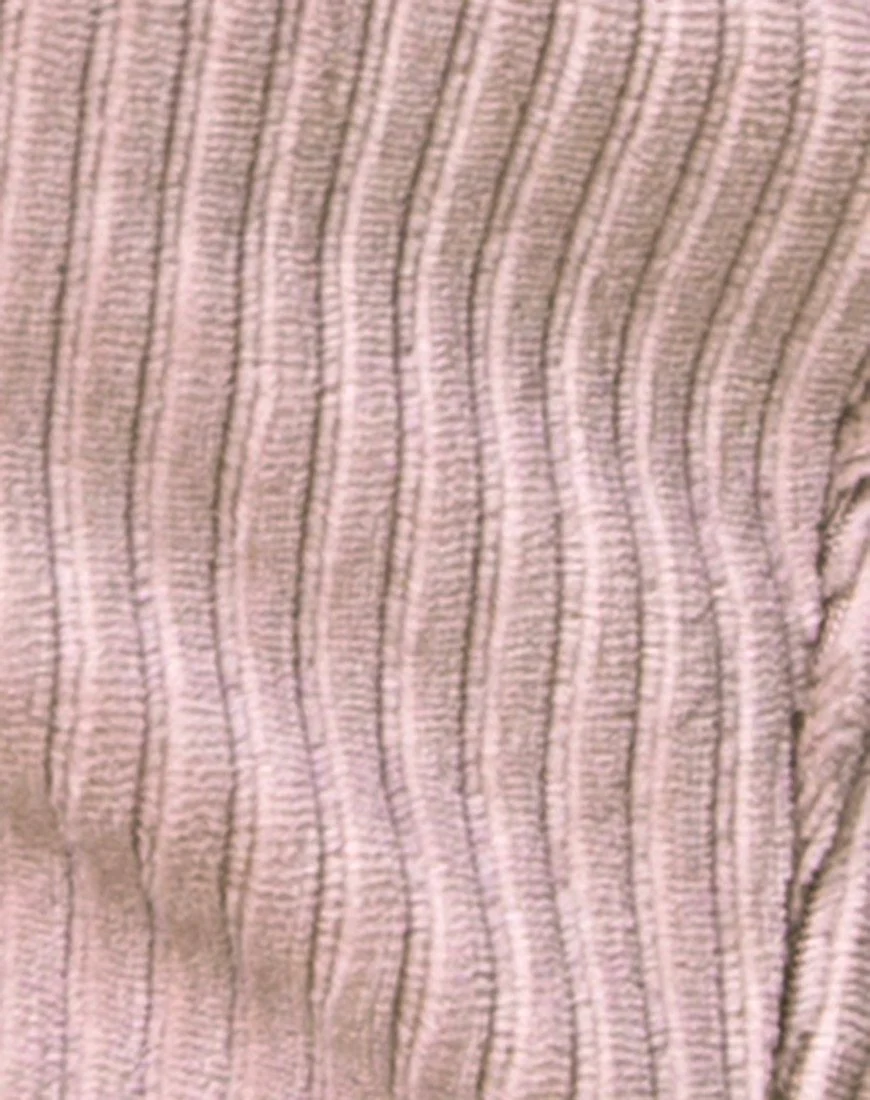 Kylie Crop Top in Rib Taupe - Image 5