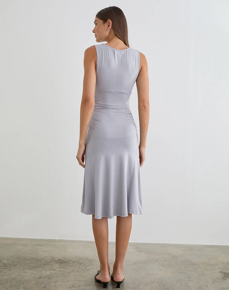 Laluma Midi Dress in Lilac Grey - Image 5
