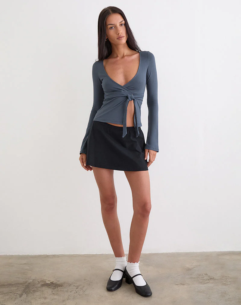 Lamae Wrap Top in Ocean Storm - Image 2