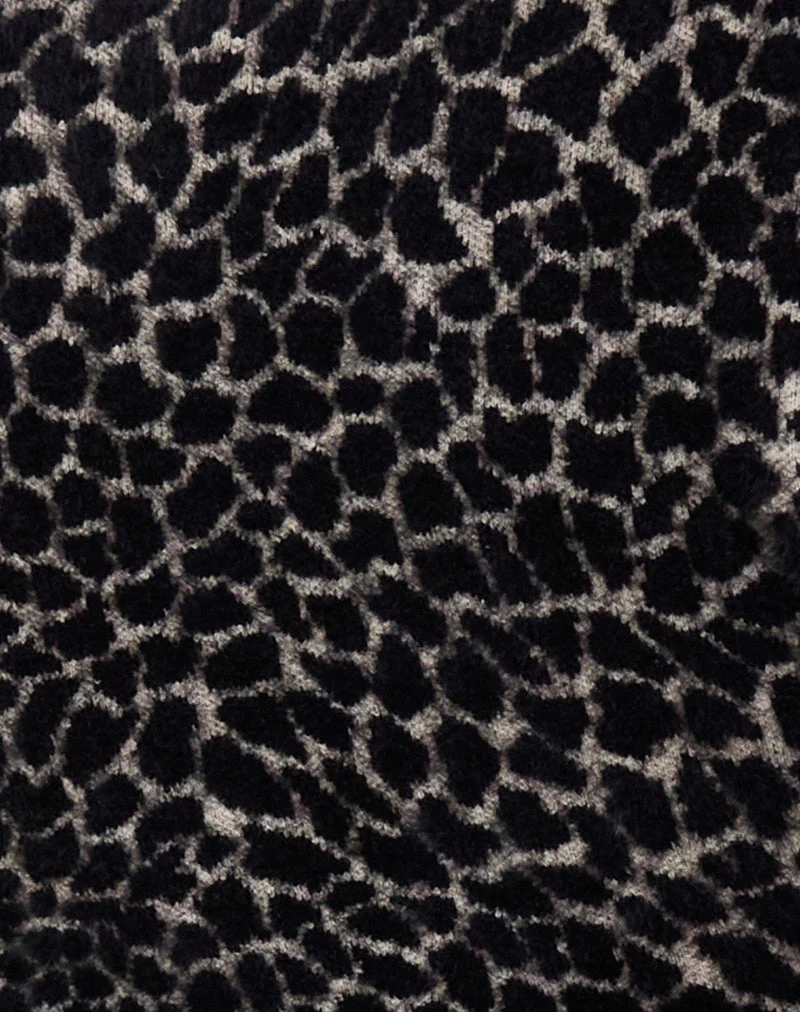 Lamira Button Through Top in Black Giraffe Print - Image 6