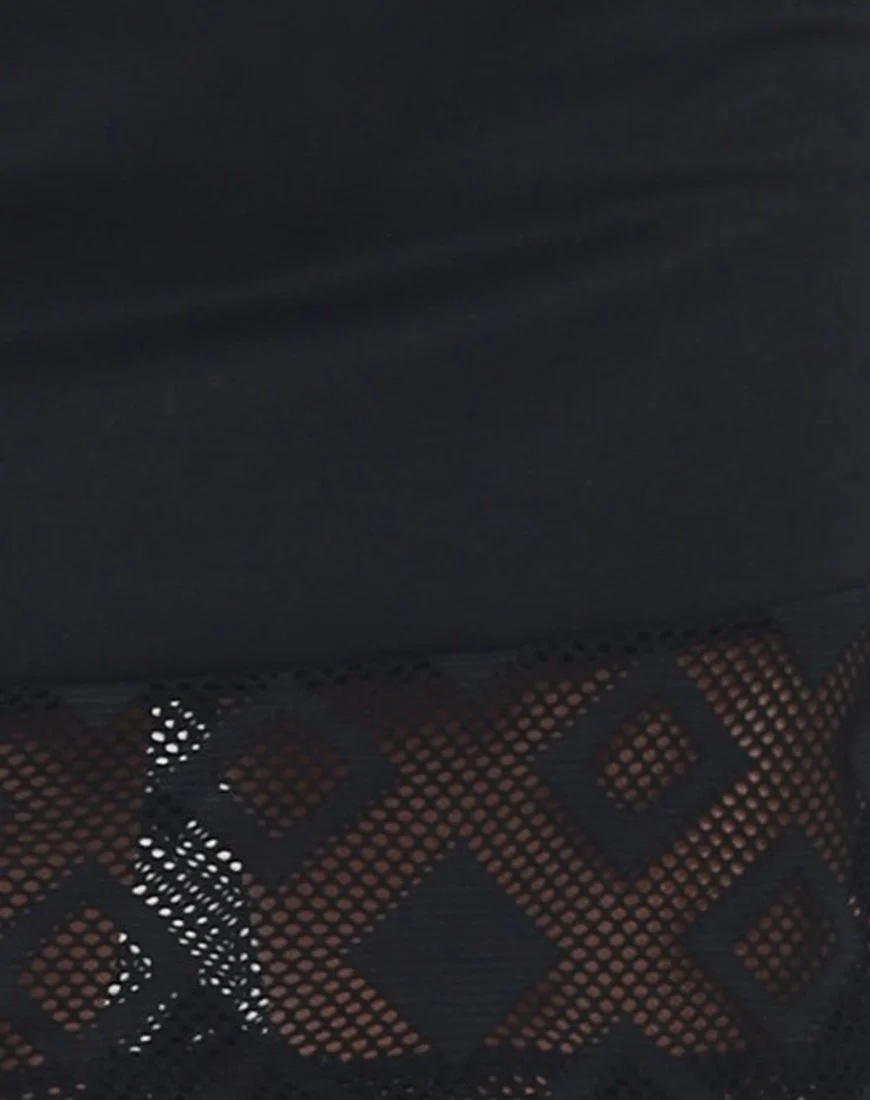 Lana Skirt in Diamond Net Black - Image 5