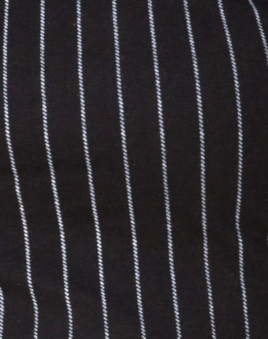 Lara Top in Pinstripe Black - Image 5