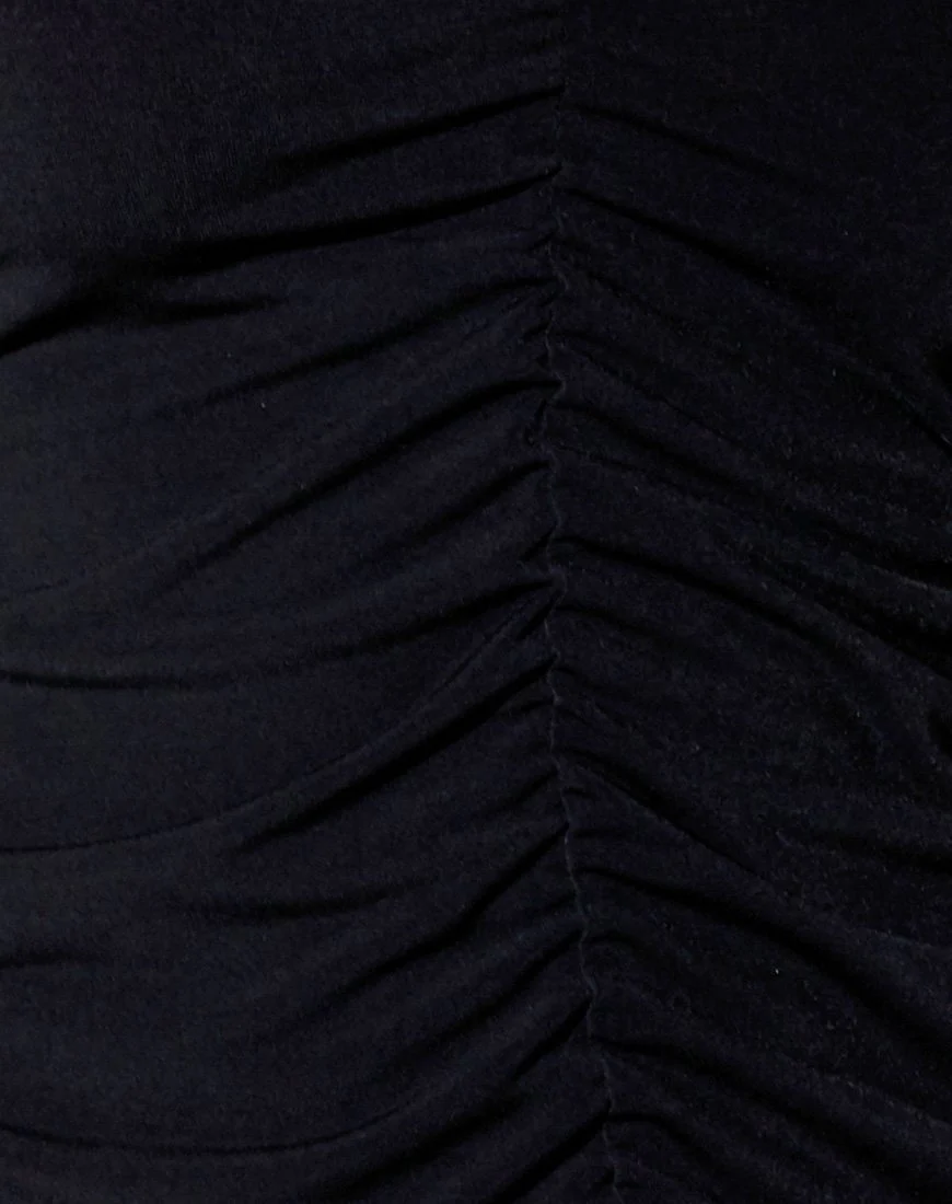 Laras Bodycon Dress in Polycrepe Black - Image 5