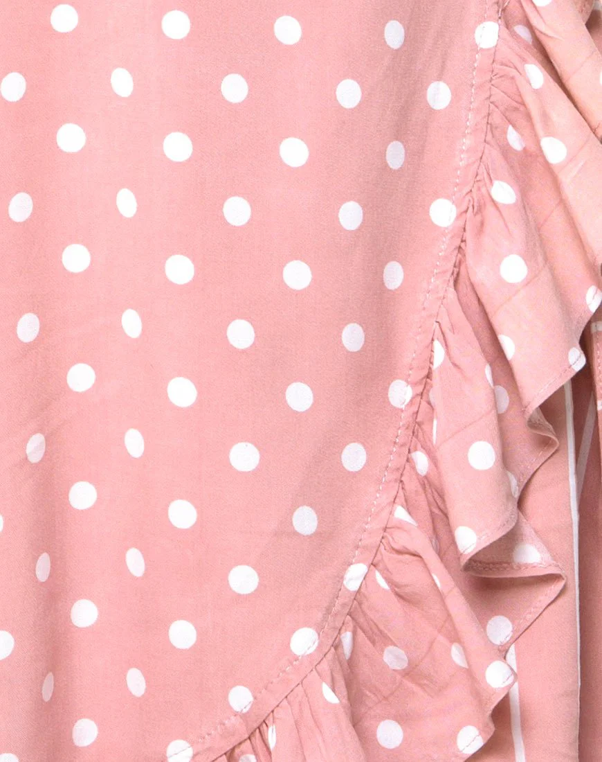 Lasky Slip Dress in Spot Stripe Pink and White - Image 6
