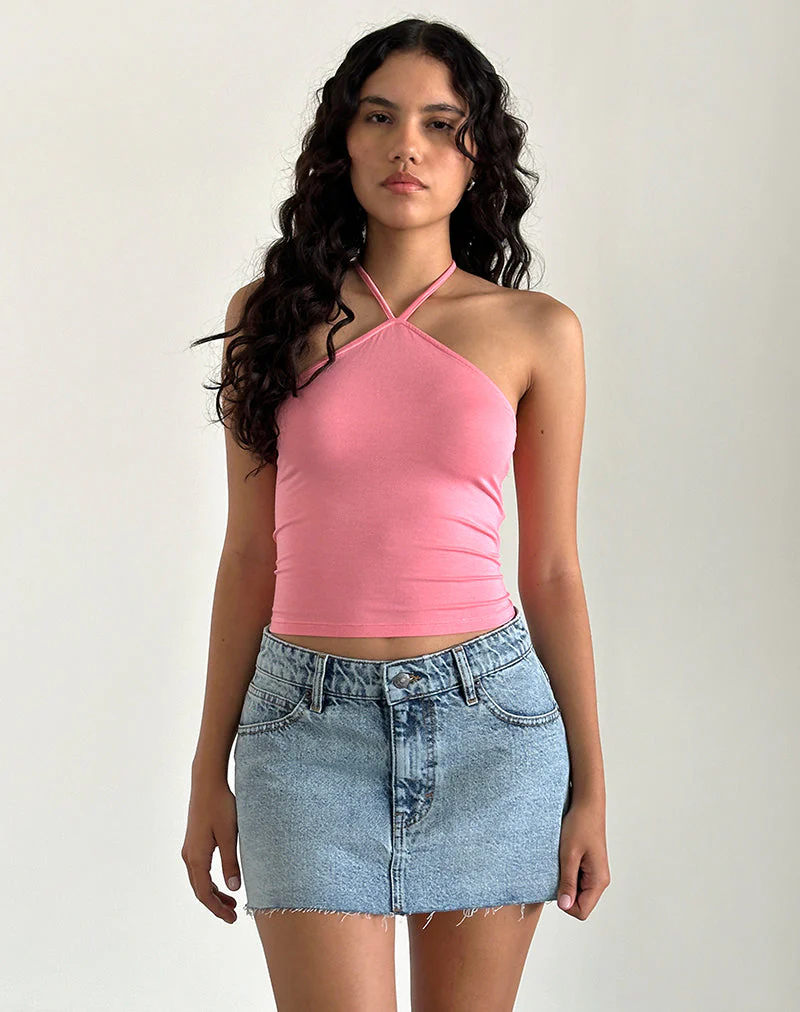 Layti Halterneck Top in Pink - Image 3