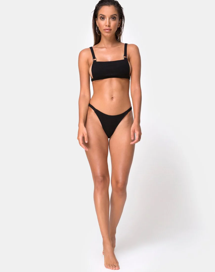 Leema Bikini Top in Black Rib - Image 3