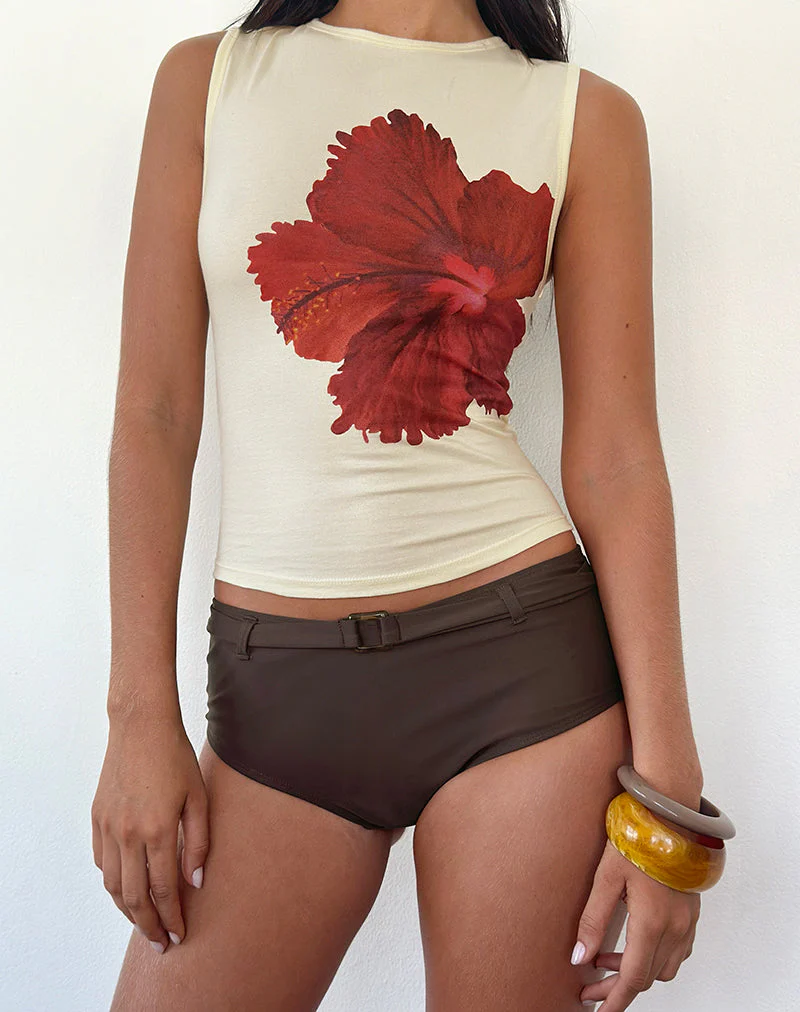 Leen Vest Top in Hibiscus Buttermilk - Image 3
