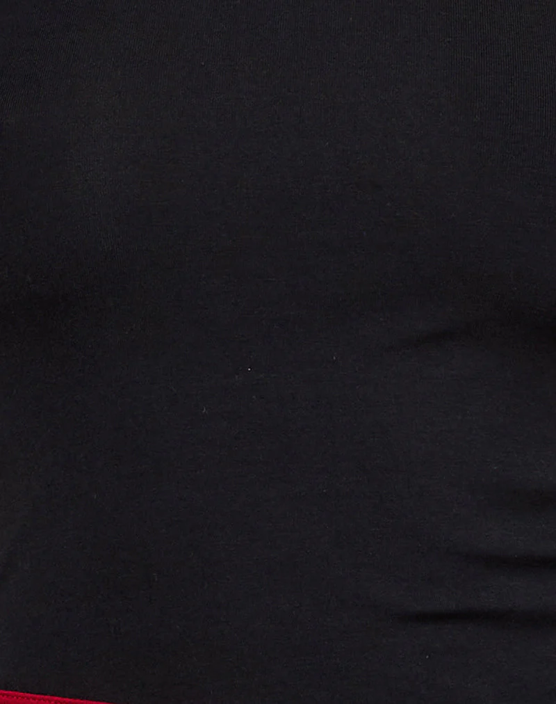 Lenti Asymmetric Top in Black with Adrenaline Red Binding - Image 5
