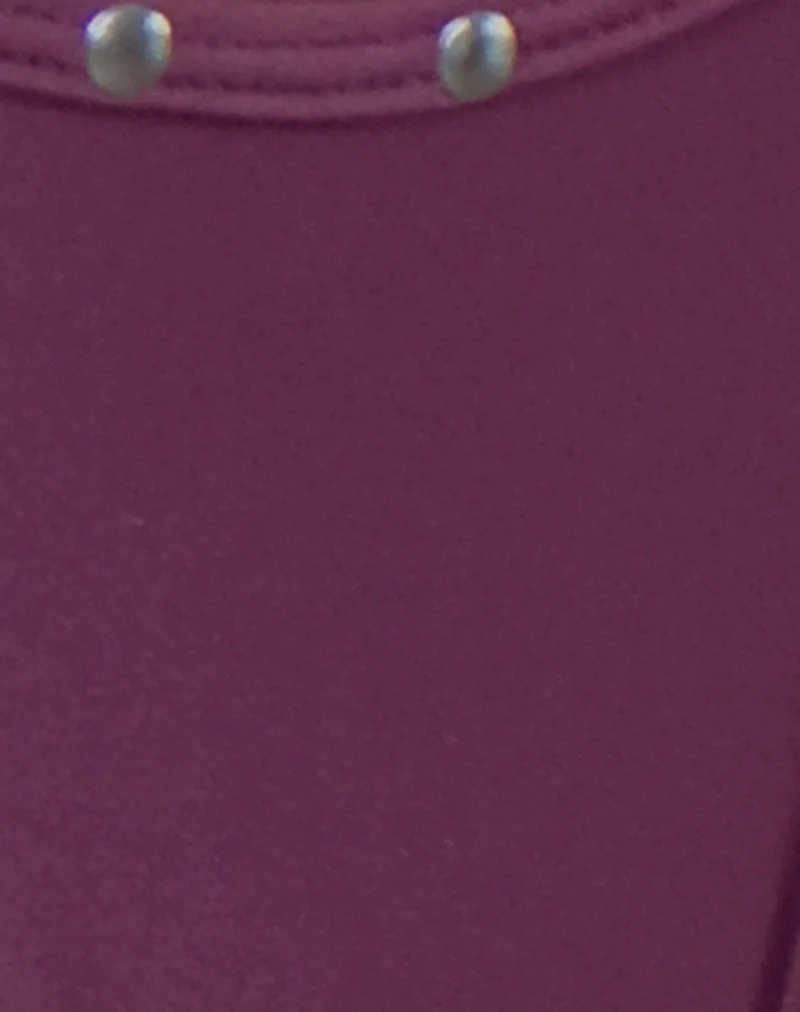 Lentra Bikini Bottom in Burgundy with Studs - Image 7