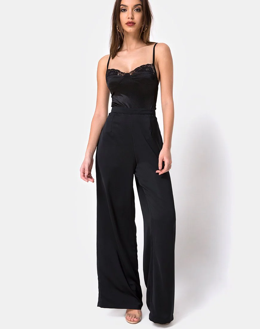 Letta Bodice in Black with Lace Trim - Image 5