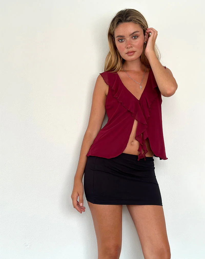 Leviosa Butterfly Top in Deep Burgundy - Image 3