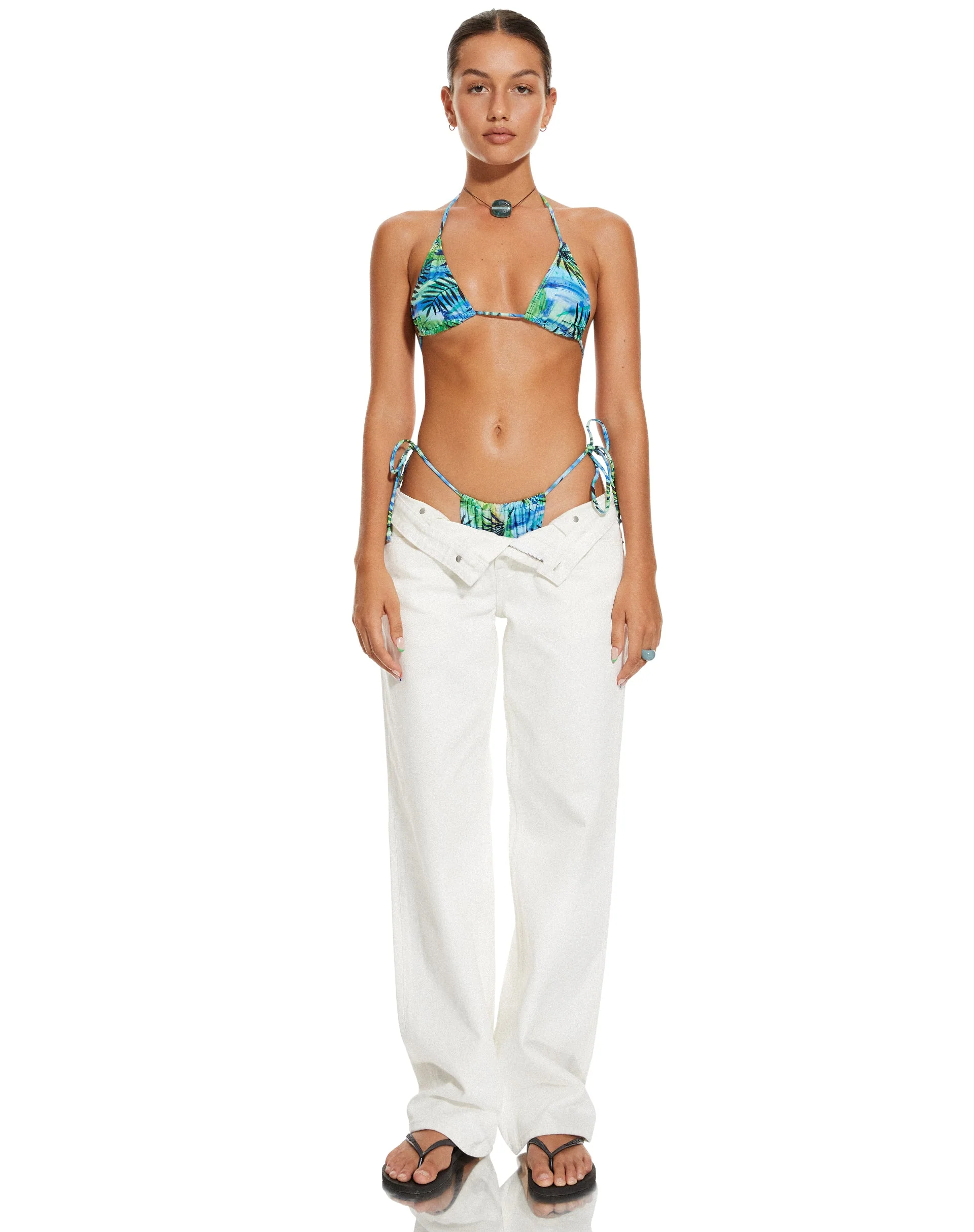 MOTEL X BARBARA Leyna Bikini Bottom in Tropical Palm - Image 4