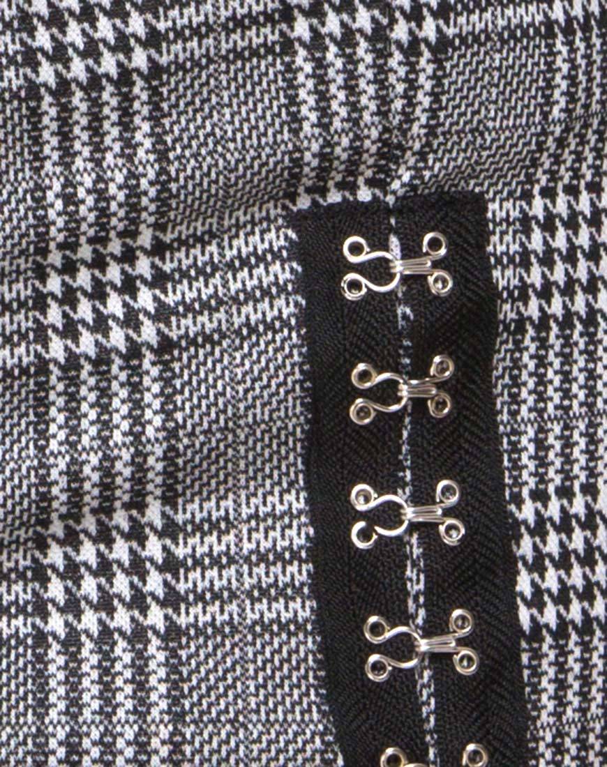 Liga Mini Skirt in Charles Check with Hook and Eye - Image 5