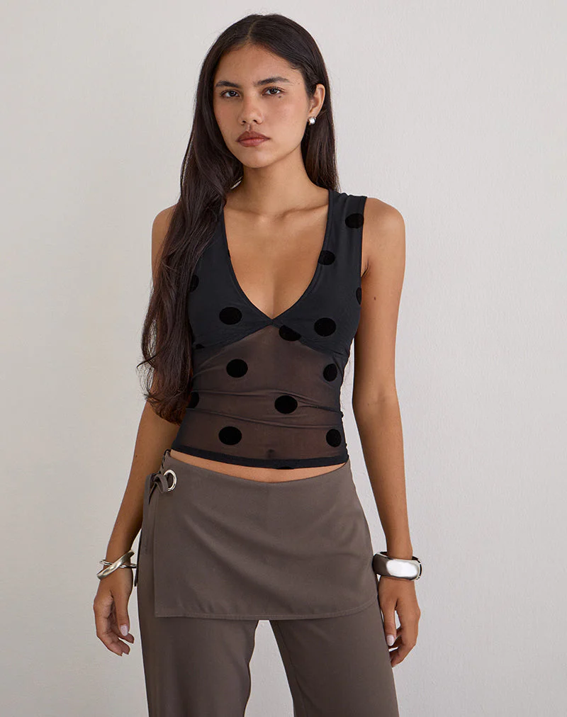 Lihat Top in Big Polka Black