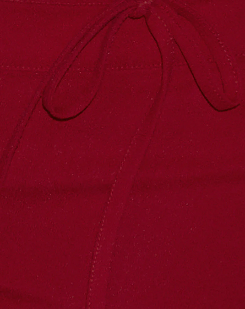 Lija Tie Belt Shorts in Tailoring Red - Image 5