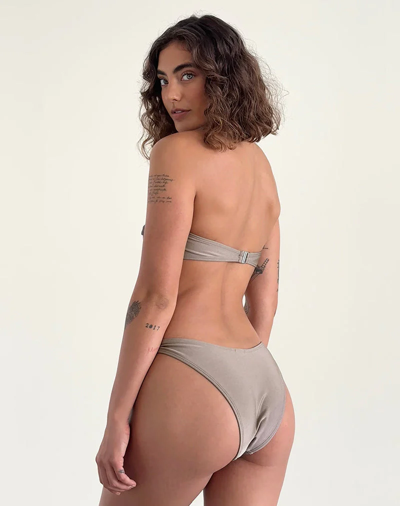 Linda Twist Bikini Top in Latte Espresso - Image 7