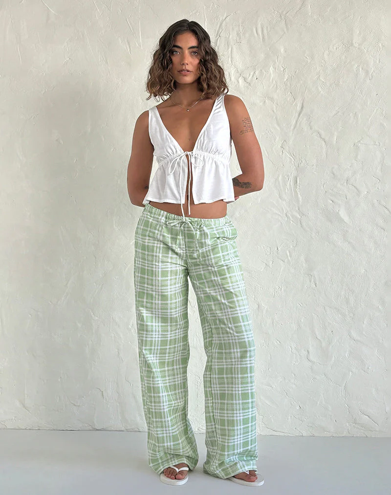 Lirura Trouser in Table Cloth Neo Mint - Image 2