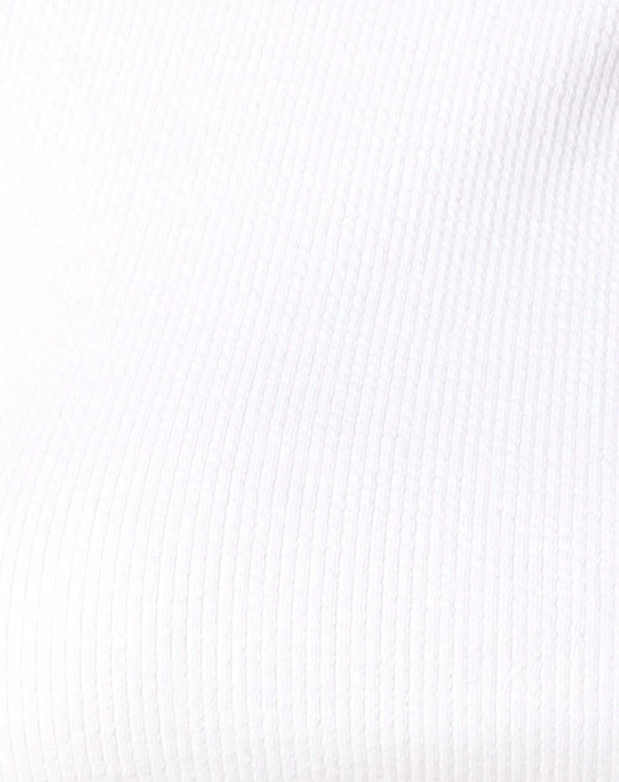Loaiza Cold Shouder Top in Mini Rib White - Image 5