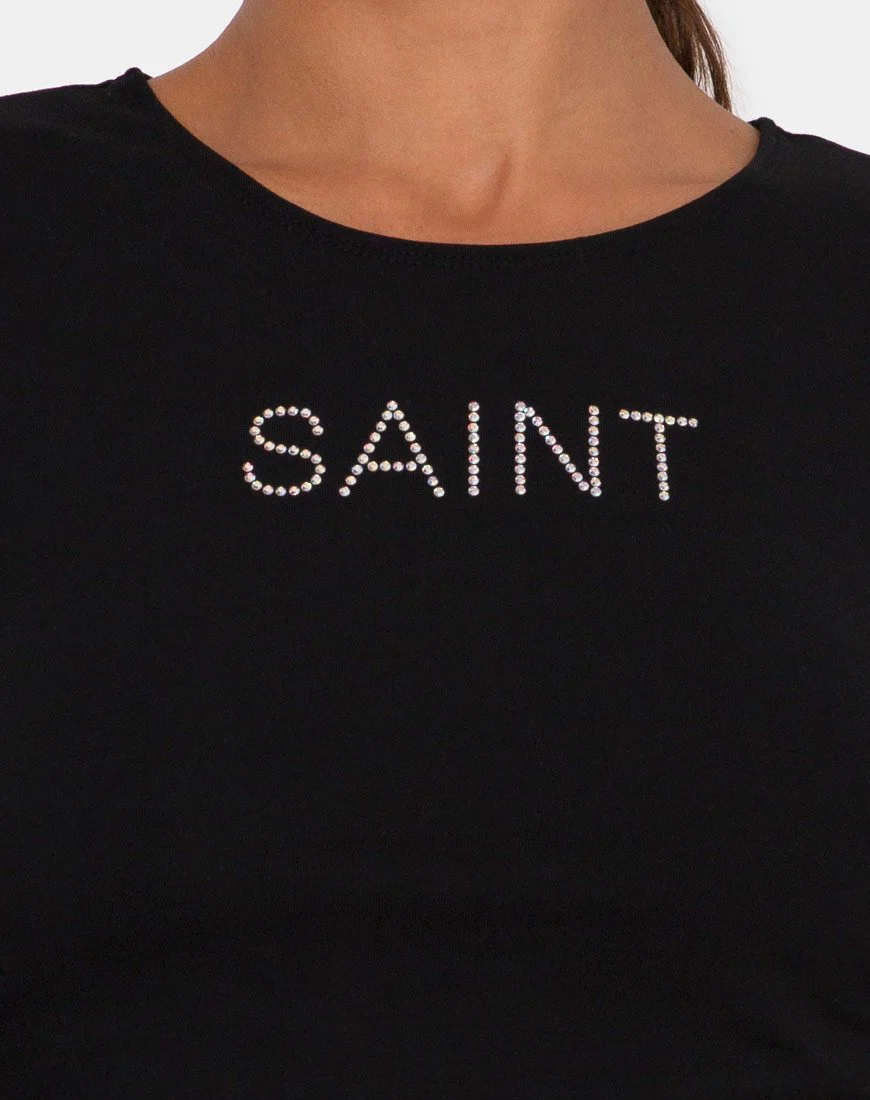 Londy Top in Black "Saint" Hot Fix - Image 8