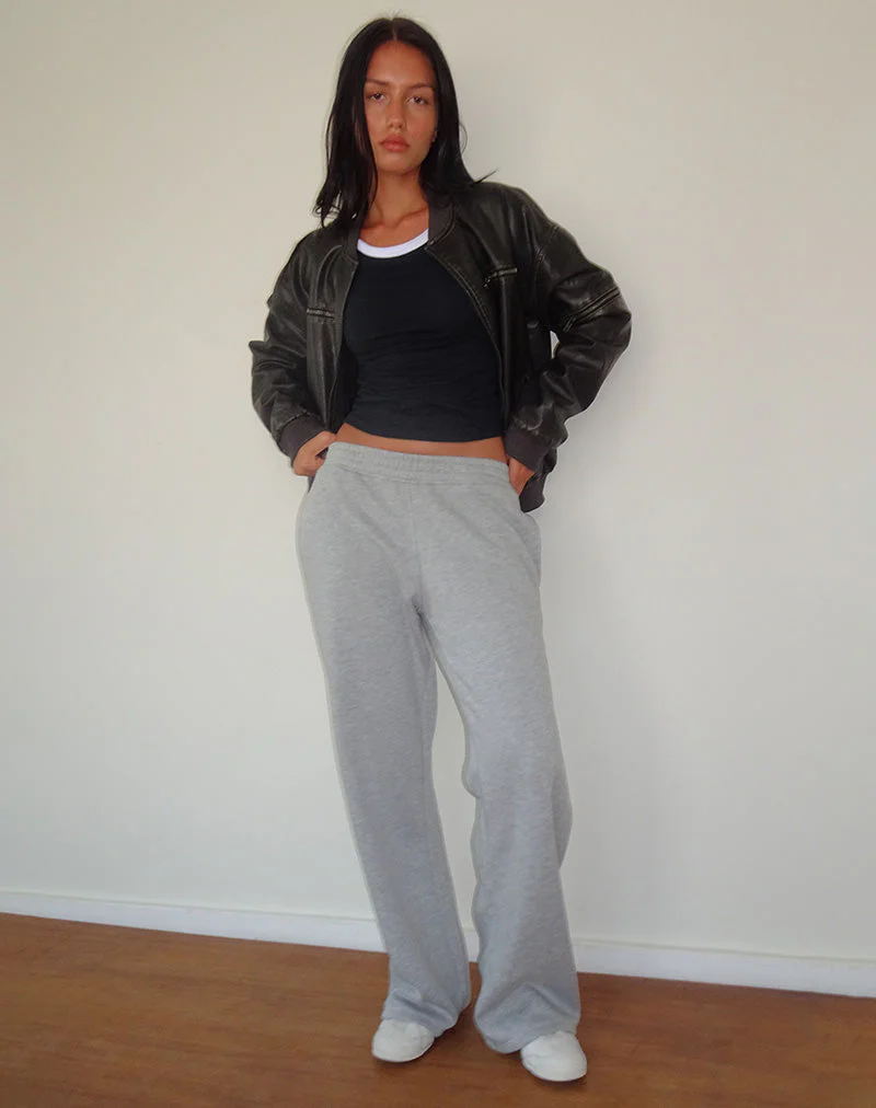 Loose Jogger in Grey Marl with M Embroidery - Image 3
