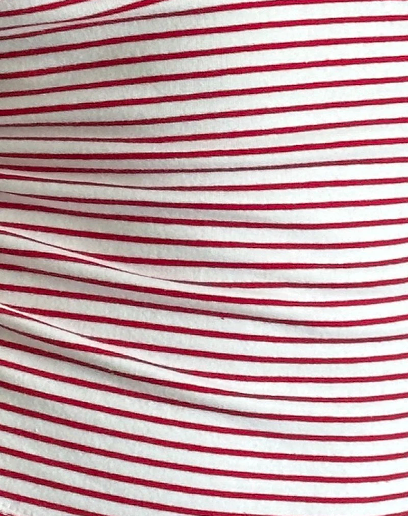 Lorde Tank Top in Red and White Stripe - Image 5
