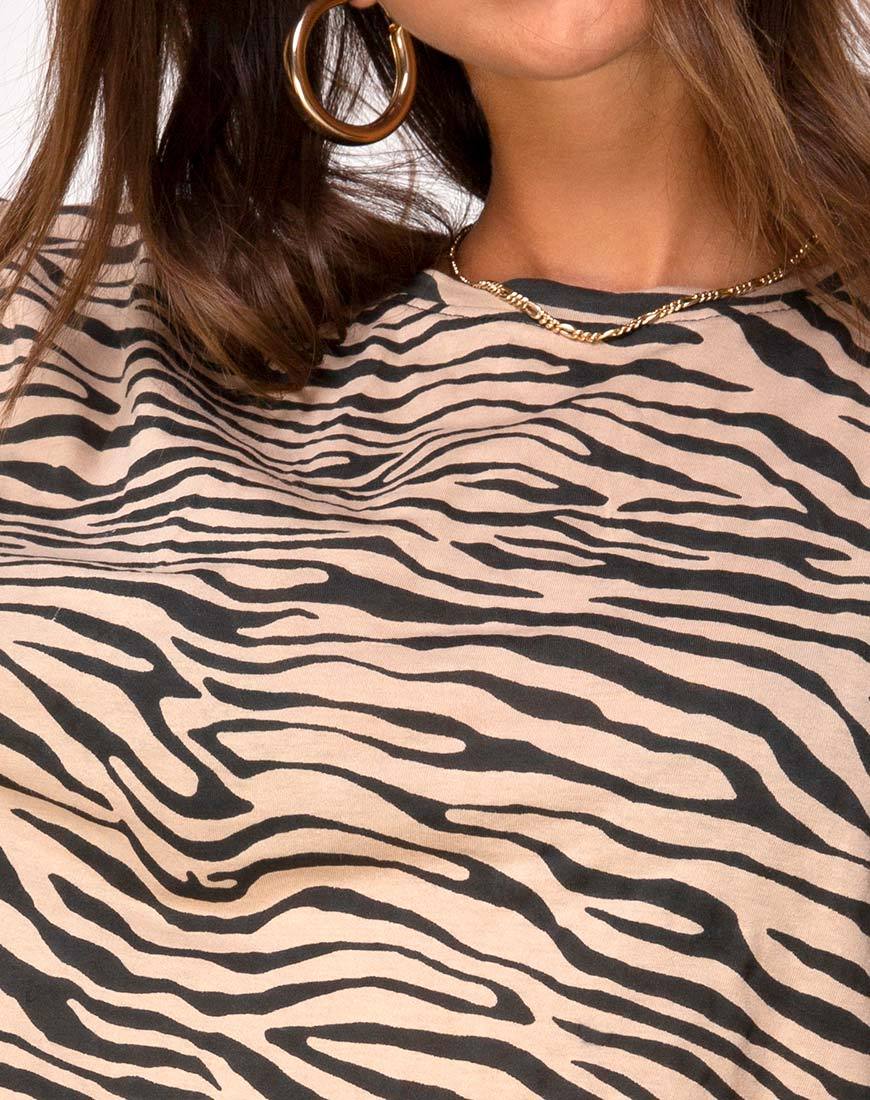 Lotsun Jumper Dress in 90's Zebra Taupe - Image 5