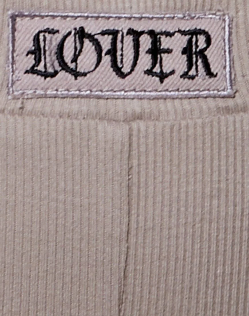 Lou Hot Pant in Mushroom 'Lover' Embro - Image 8