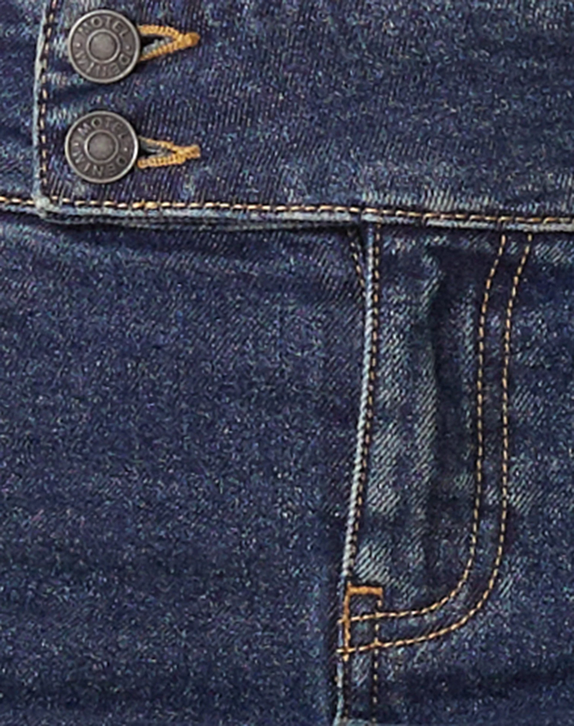 MOTEL X OLIVIA NEILL Low Rise Denim Micro Skirt in Dark Vintage Wash - Image 7