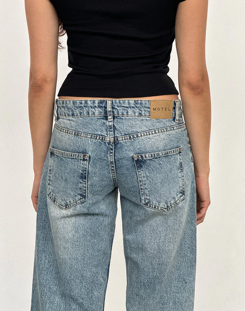 Low Rise Parallel Jeans in Vintage Blue Wash - Image 2