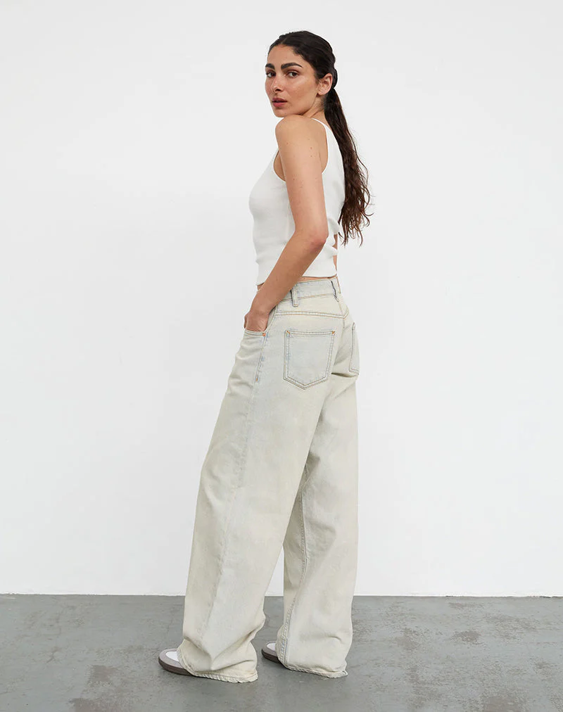Roomy Extra Wide Low Rise Jeans In Arctic Blue - Image 3