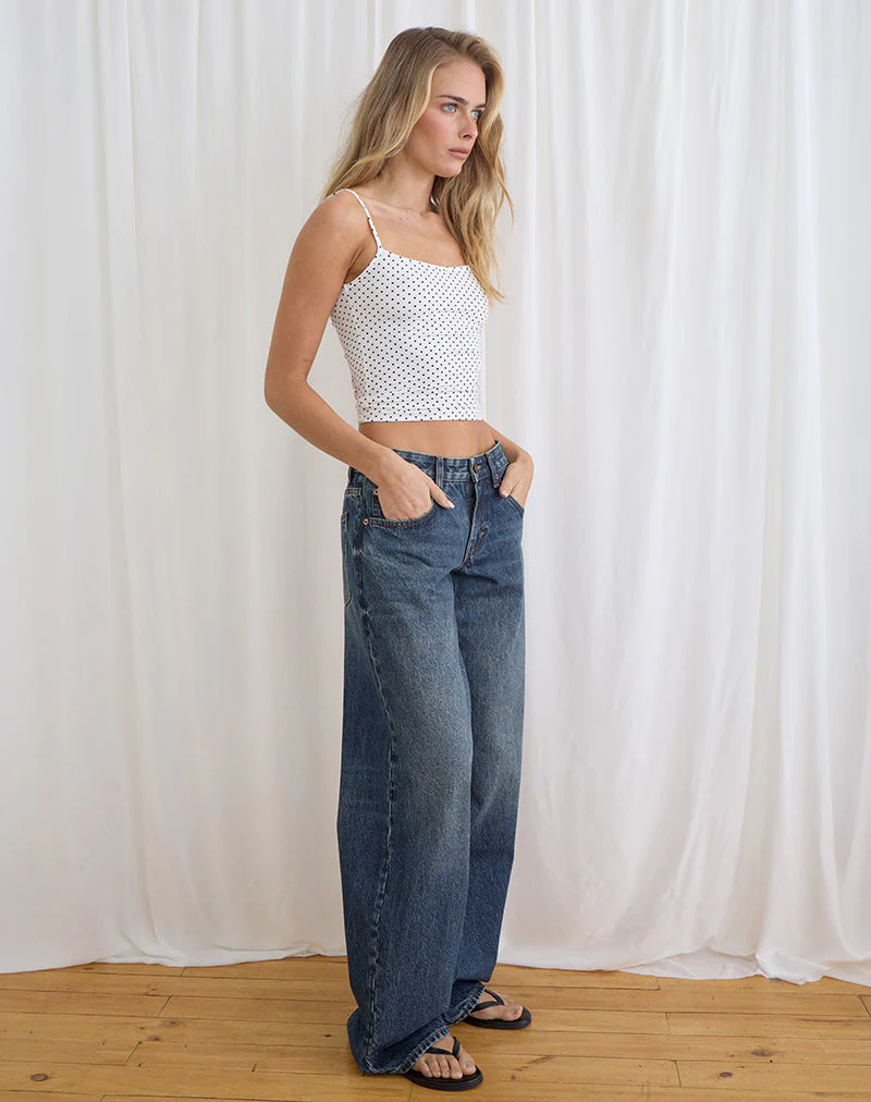 Low Rise Roomy Jeans in Steel Blue - Image 3