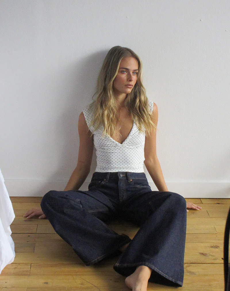 Low Rise Slouchy Flare Jeans in Indigo - Image 3