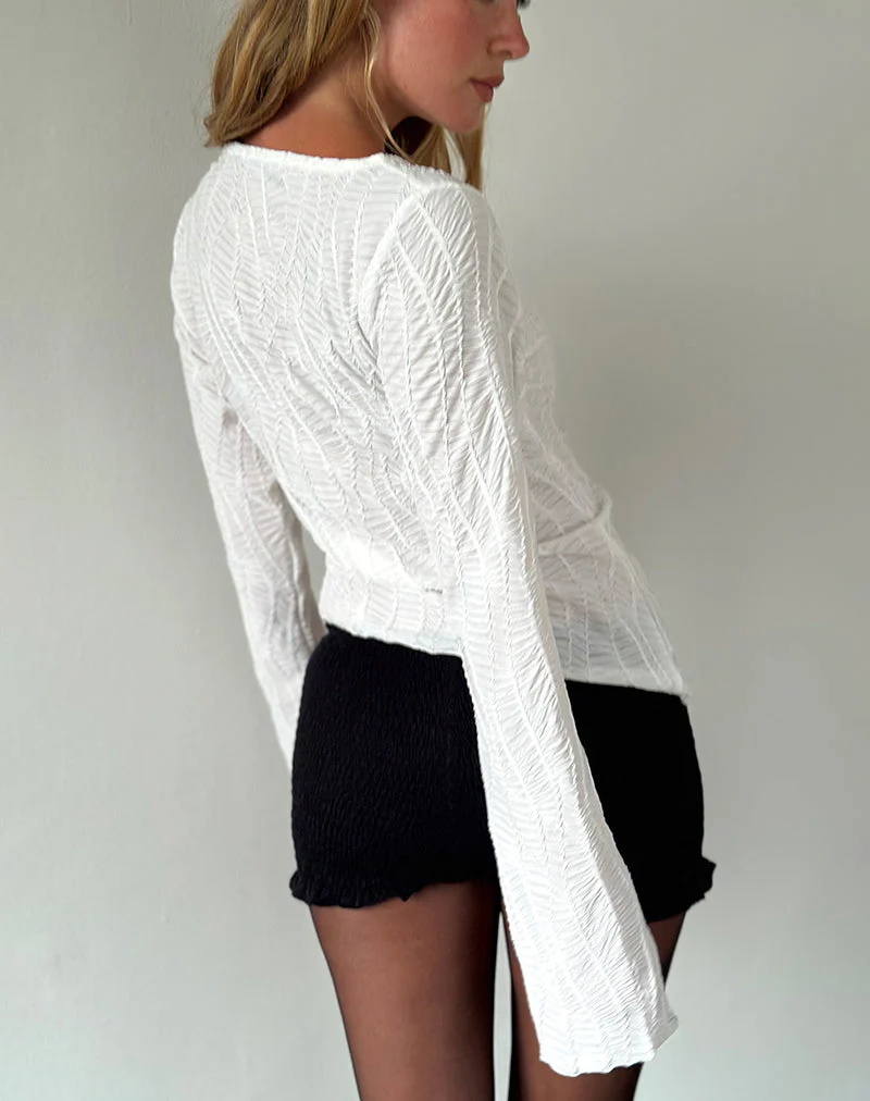 Lucca Ripple Top Jacquard White - Image 5