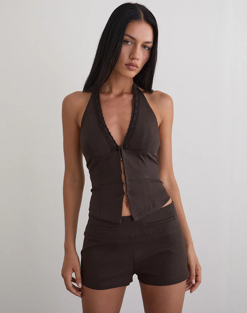 Lucen Mini Short in Tailoring Brown - Image 5