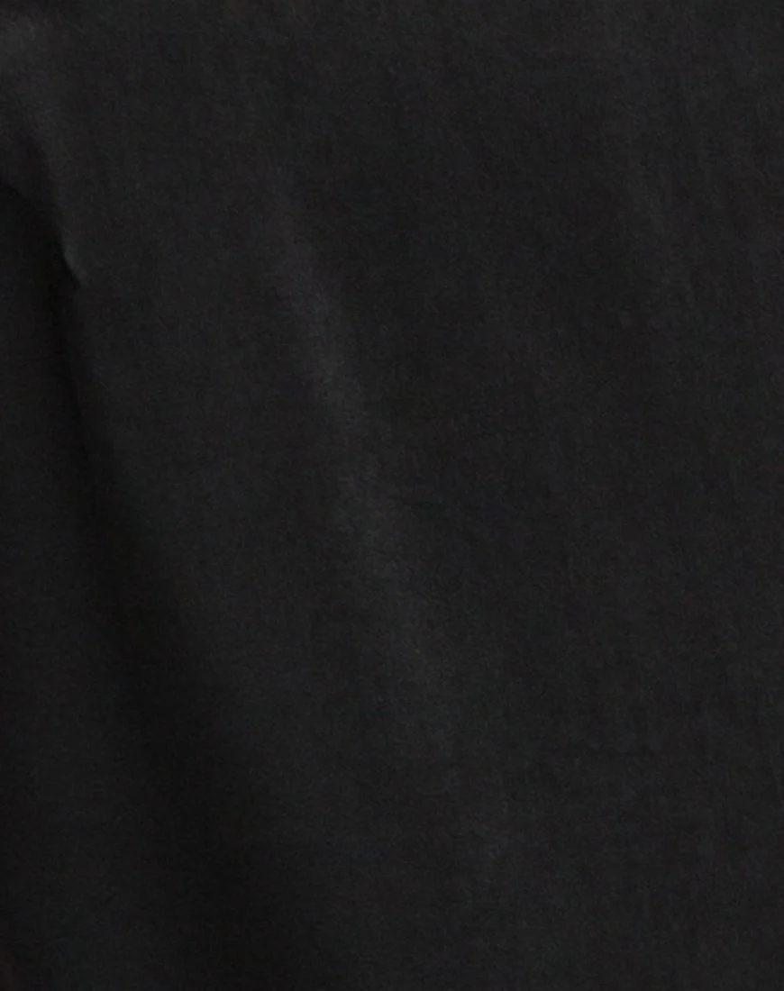 Lucille Slip Dress in Satin Black - Image 5