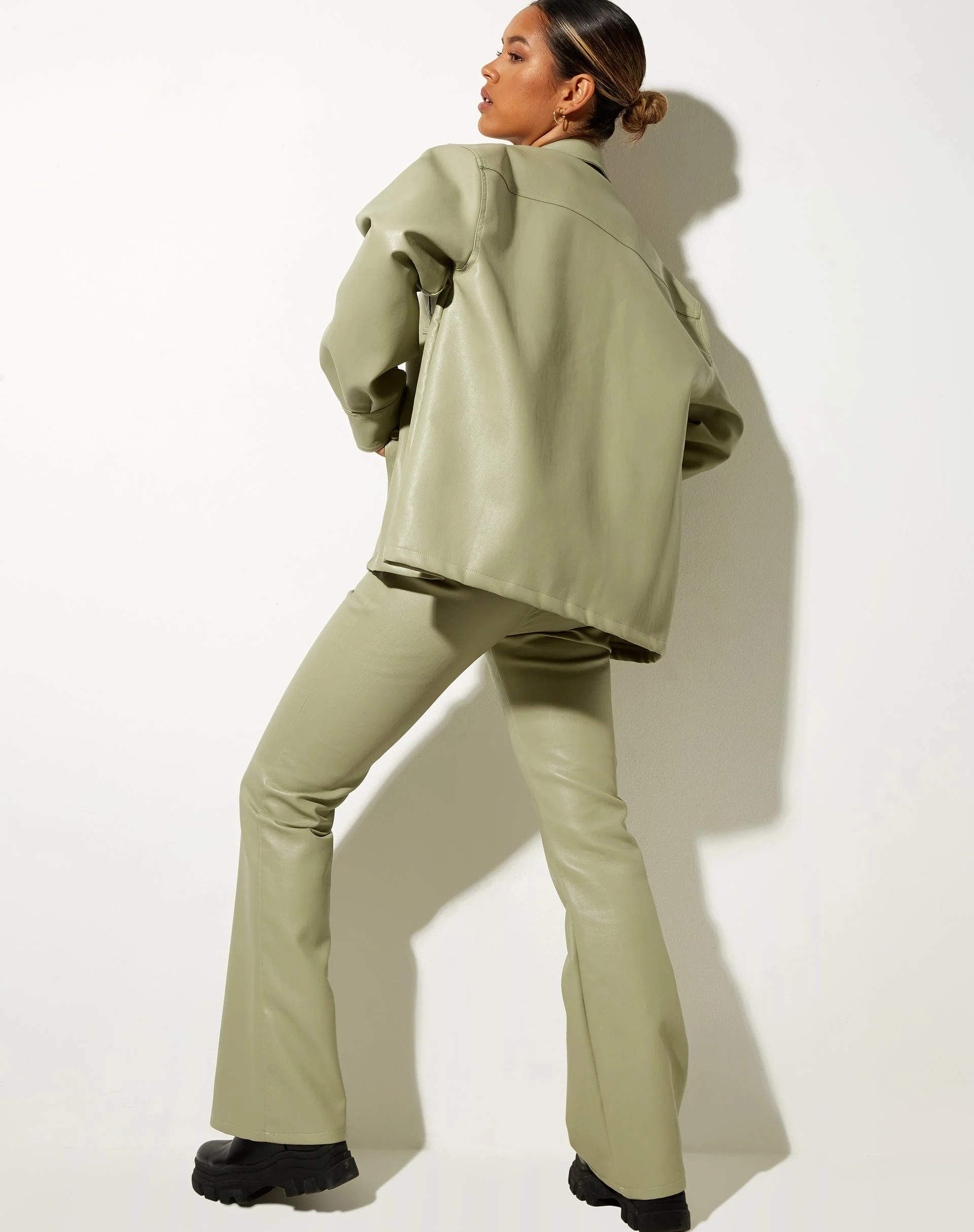 LumberJack Shirt in PU Sage - Image 6