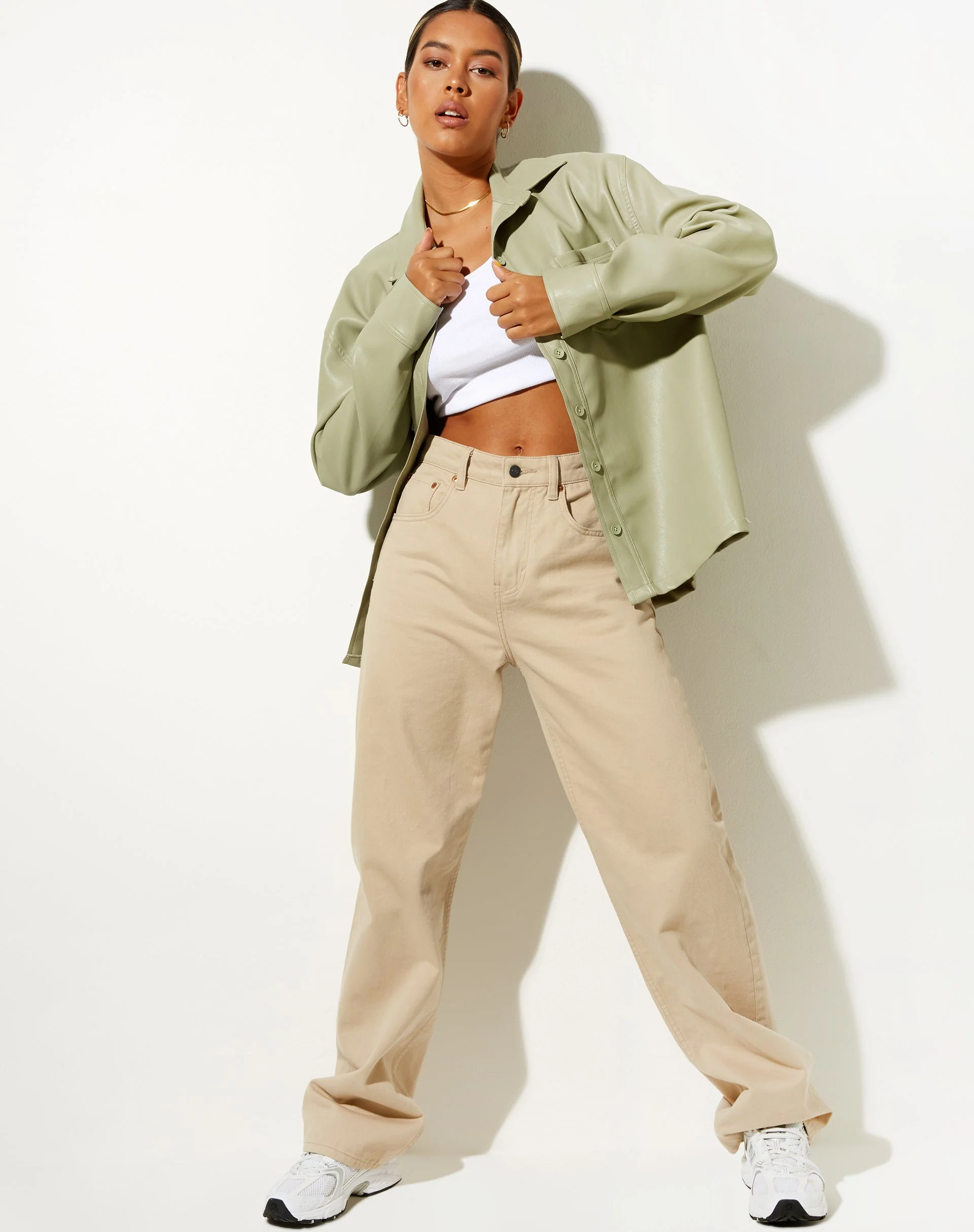 LumberJack Shirt in PU Sage - Image 8