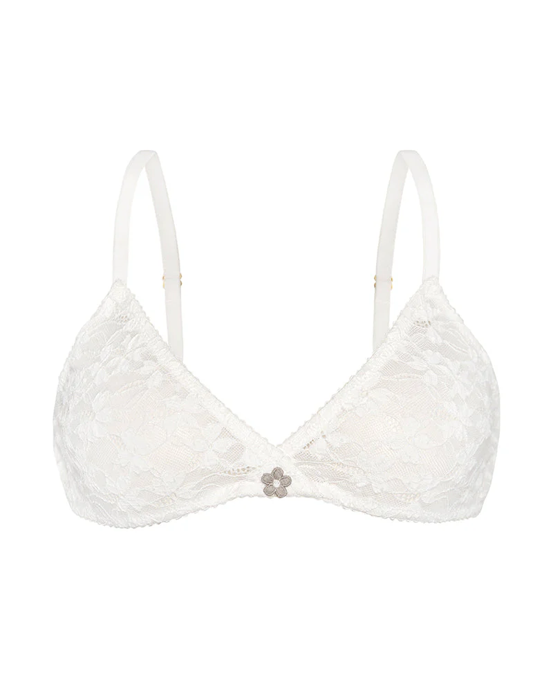 Lunara Bra in Floral Compact Lace Ivory - Image 7