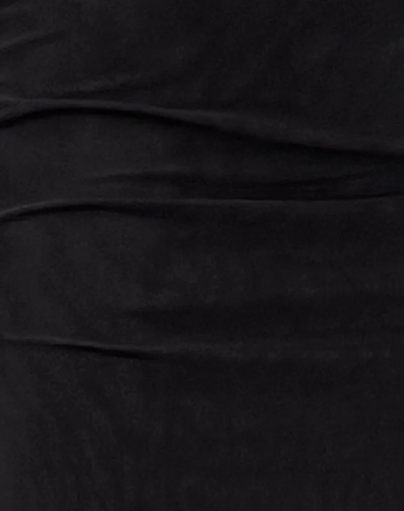 Lyra Backless Midi Dress in Mesh Black - Image 5