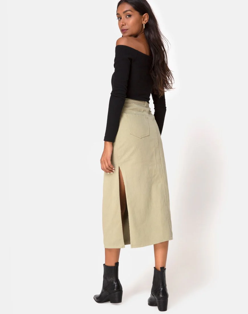 Lyra Midi Skirt in Sage - Image 4