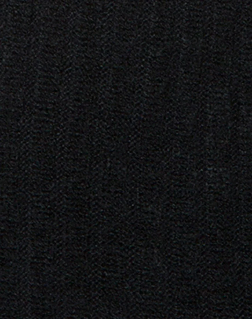 Mabel Cutout Bodice in Rib Knit Black - Image 5
