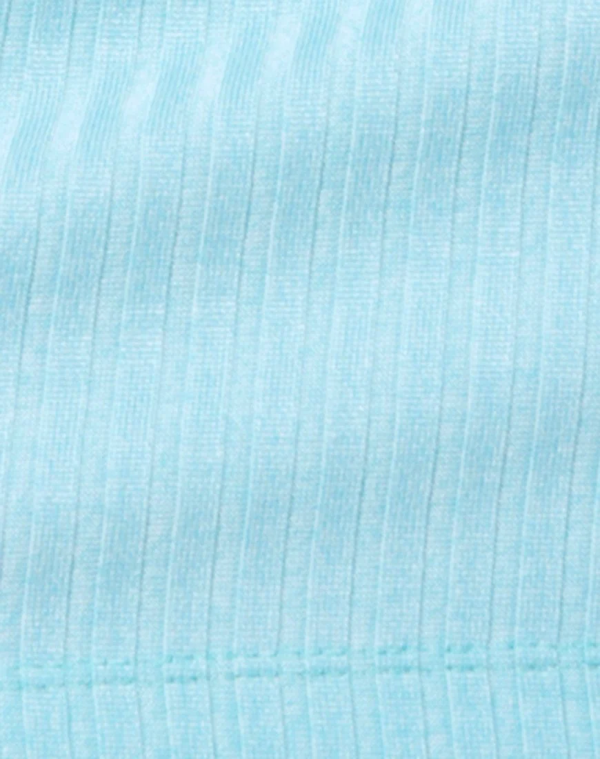 Mae Bodycon Dress in Ribbed Powder Blue - Image 5
