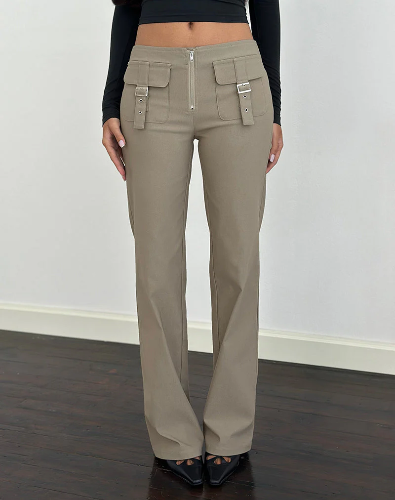 Maite Pocket Trouser in Tailoring Taupe - Image 2