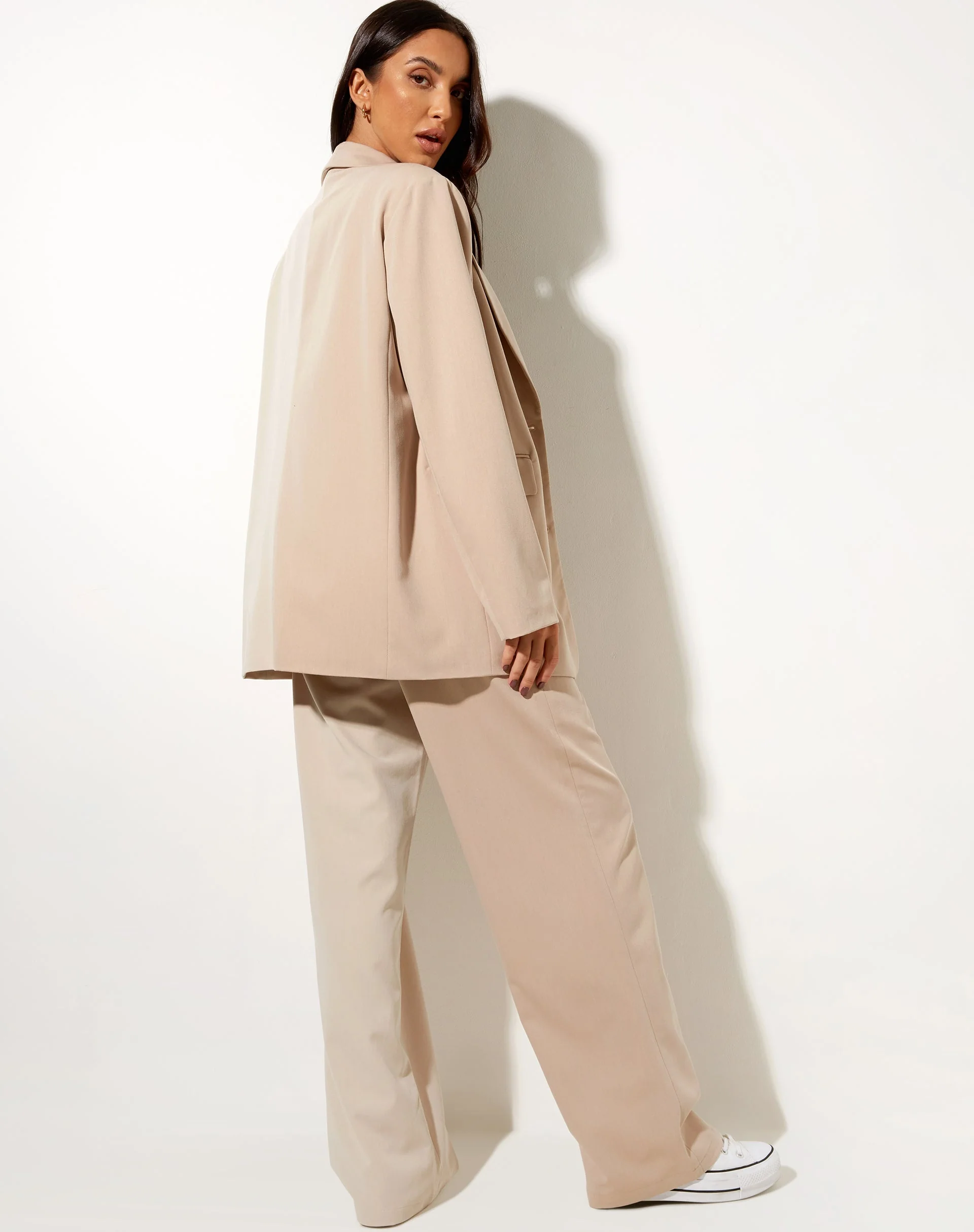 Maiwa Blazer in Contrast Tan and Beige - Image 4