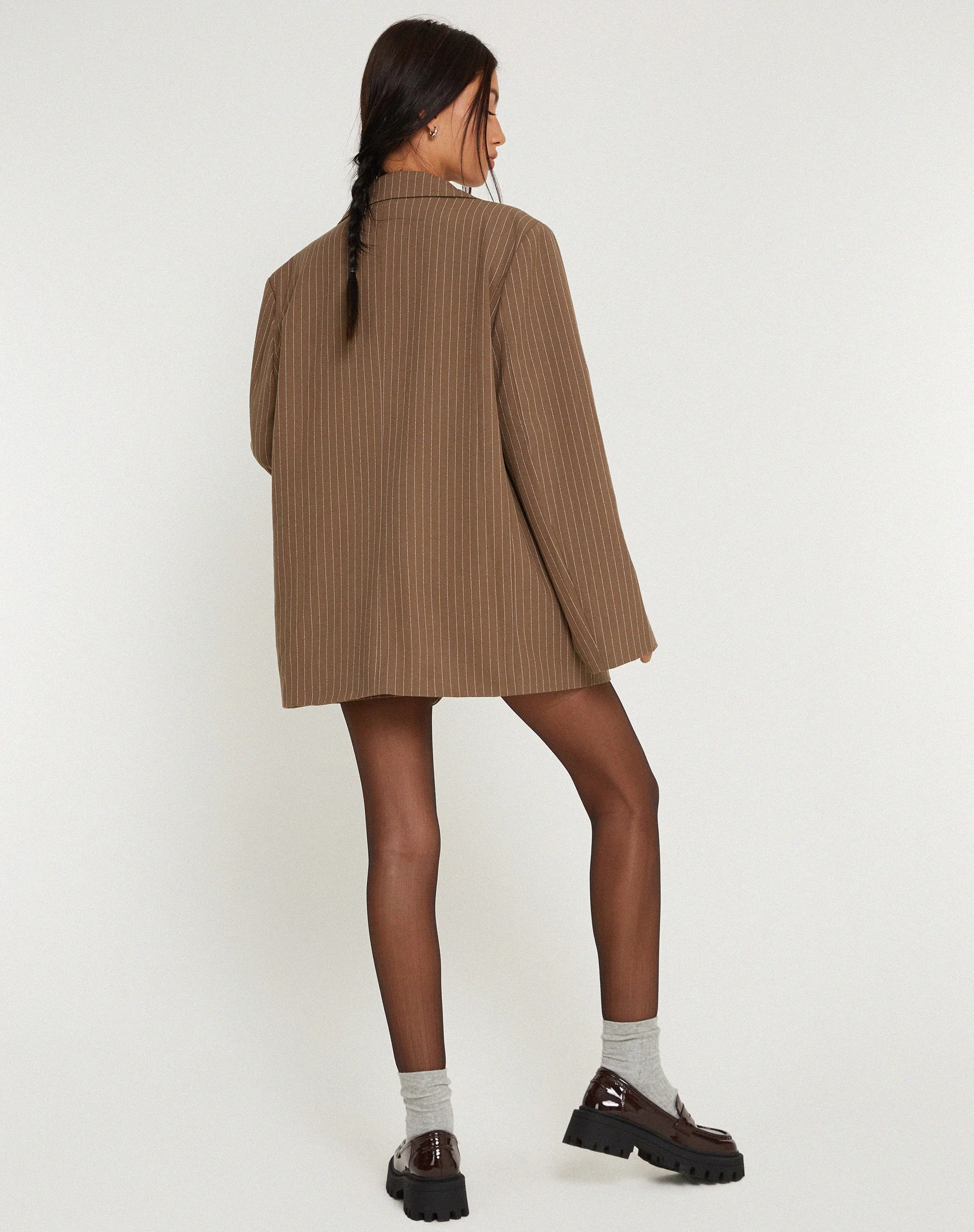 Maiwa Blazer in Pinstripe Brown - Image 6